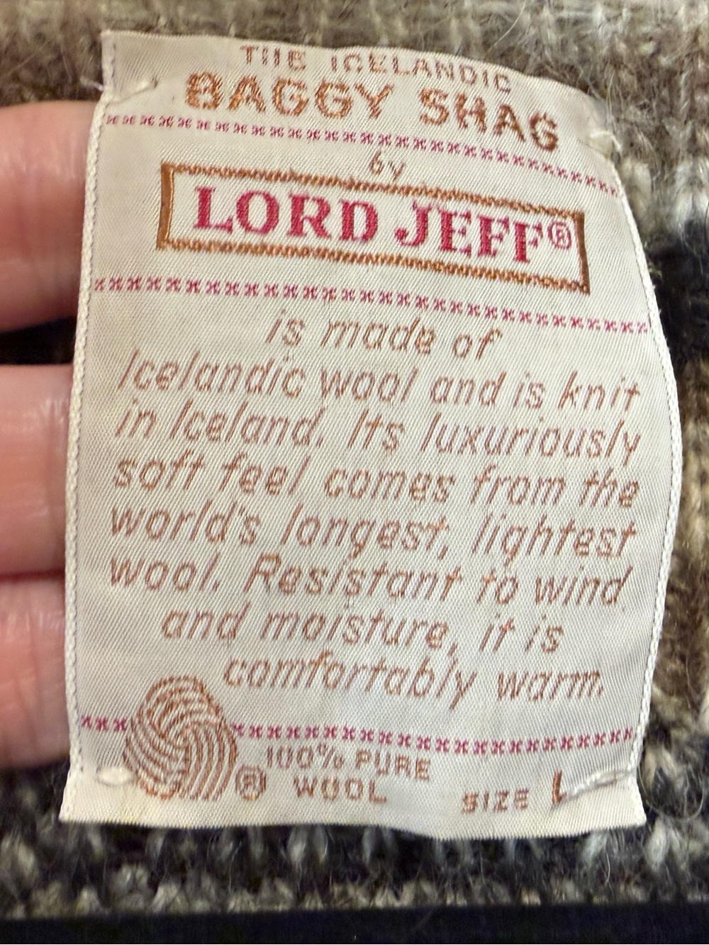 Lord Jeff Mohair Icelandic Baggy Shag Cardigan vintage size large - Picture 5 of 6